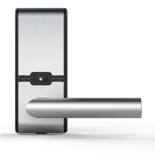 CORE Хотелска BLE  брава, стомана и черно, памет последните 1000 събития, захранване 4 бр.АА батерии, механичен ключ, цилиндрично резе