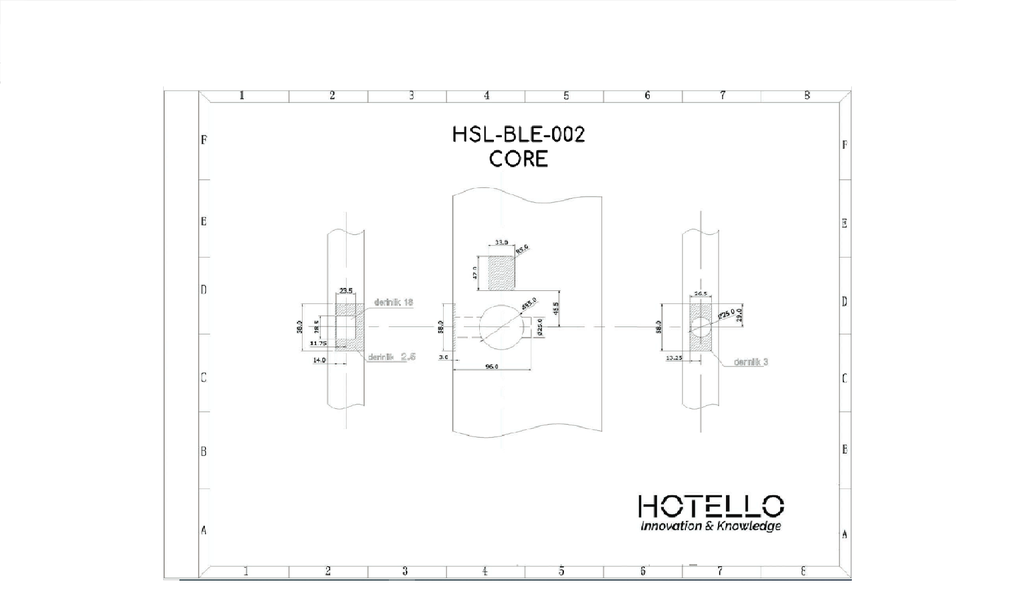 CORE Хотелска BLE  брава, стомана и черно, памет последните 1000 събития, захранване 4 бр.АА батерии, механичен ключ, цилиндрично резе