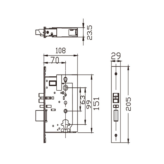 ELIZA Хотелска брава изработена от стомана марка SS304 