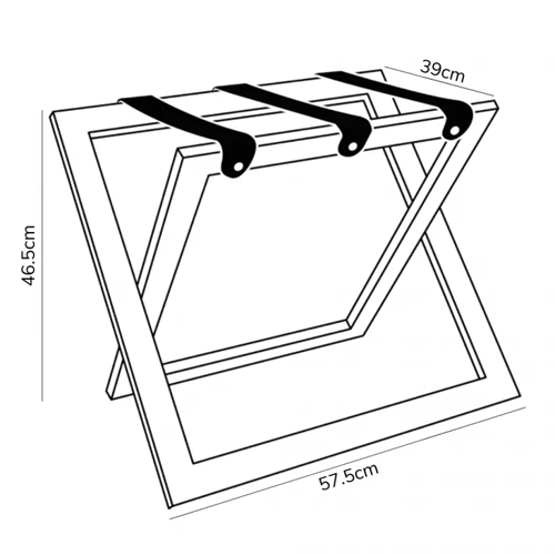 COMPACT Дървена сгъваема поставка за багаж с текстилни ленти