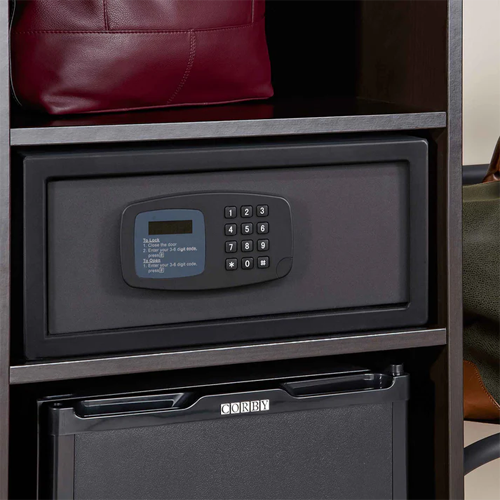 WHITEHALL Хотелски сейф с  електронно заключване, LED осветление, външни размери 420*300*190 (В*Ш*Д),черен