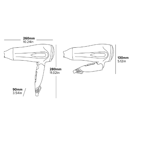 BEDFORD Сешоар  за коса със сгъваема дръжка