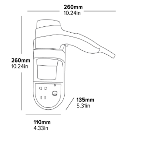 KENDAL Хотелски сешоар за коса 1600W за монтаж на стена