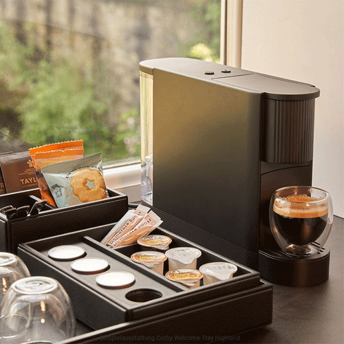 HIGHLAND луксозен органайзер за кафе и чай от еко кожа