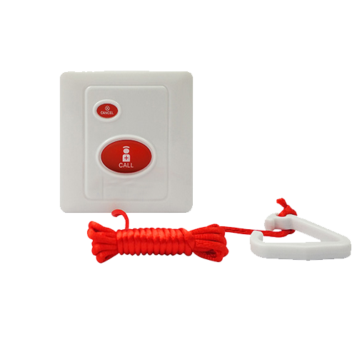 Wireless moisture-proof bathroom panic button with lanyard and reset
