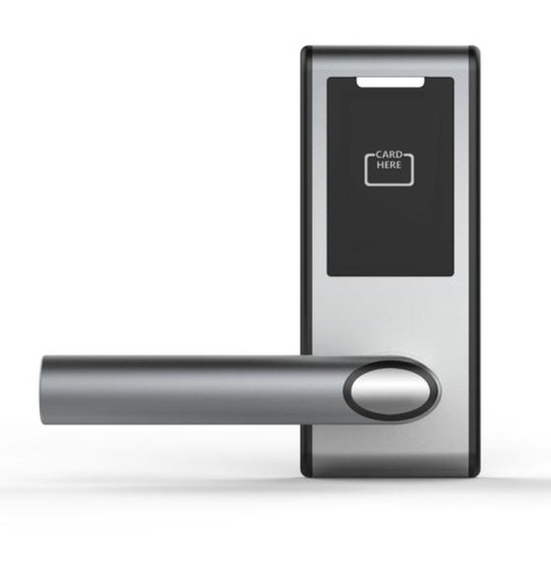 CORE Hotel lock, steel and black with cylindrical latch